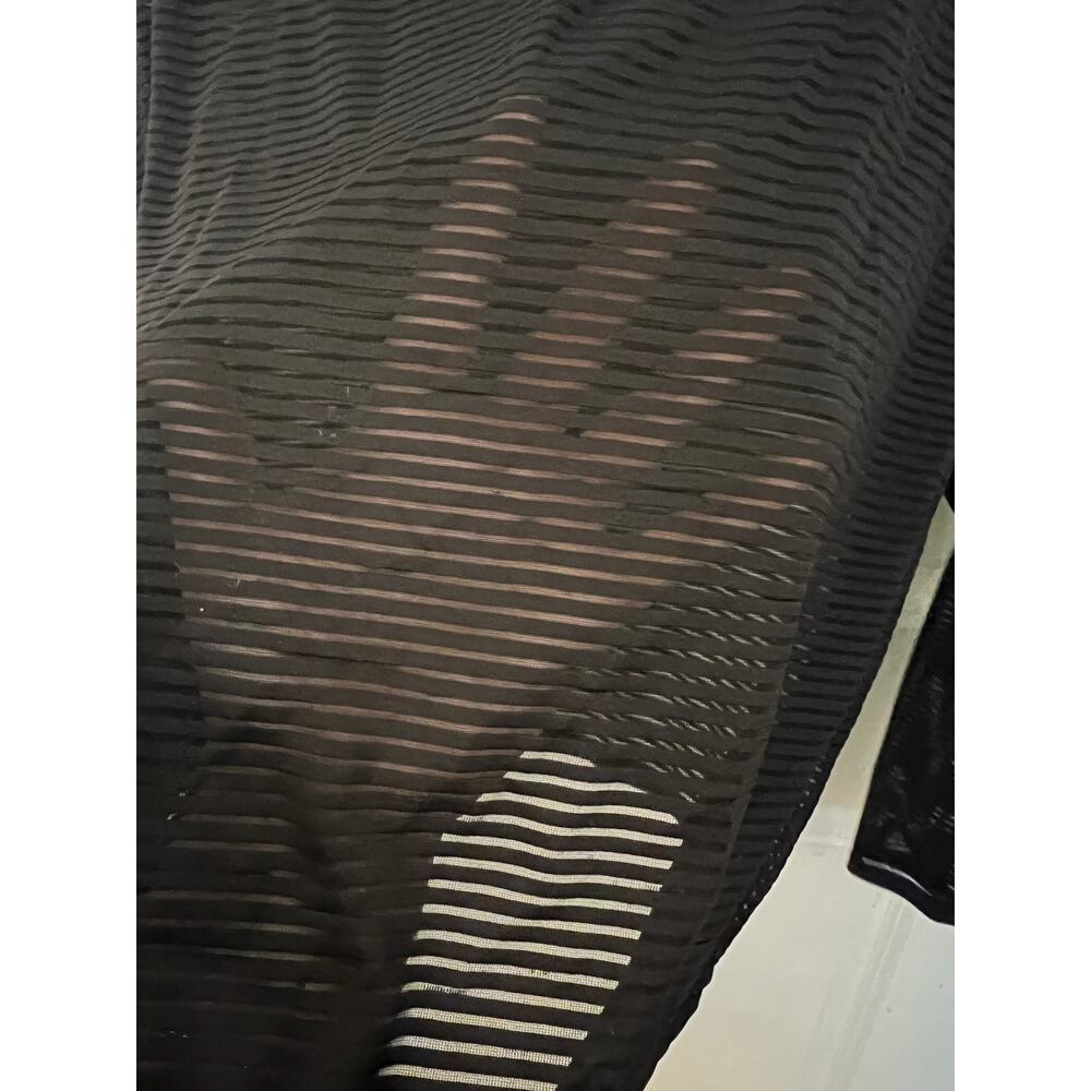 Lululemon Black Sheer Striped Mesh Lean Long Sleeve Athletic Workout Top 10 Yoga - Picture 6 of 6